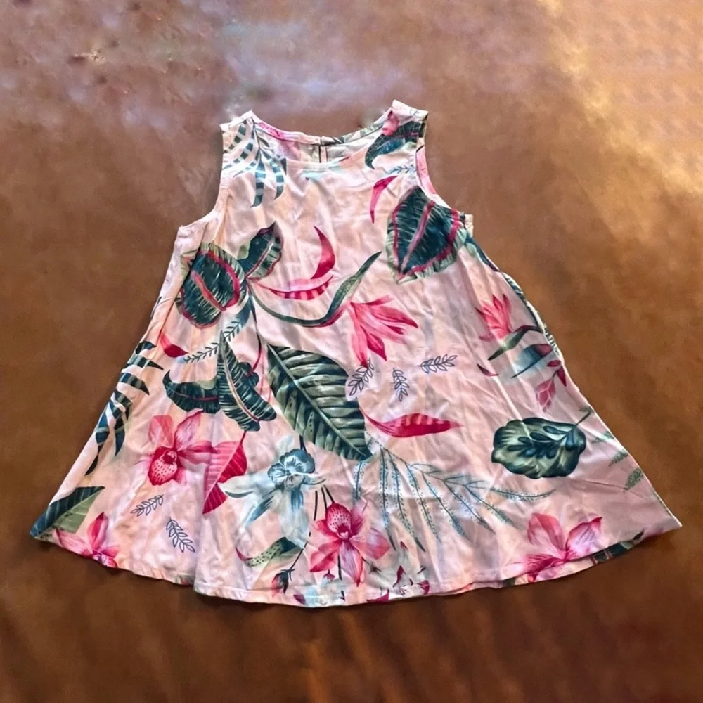 🆕 Old Navy Sleeveless Pink Floral Swing Dress 18-24mo.